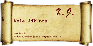 Kele János névjegykártya