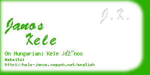 janos kele business card